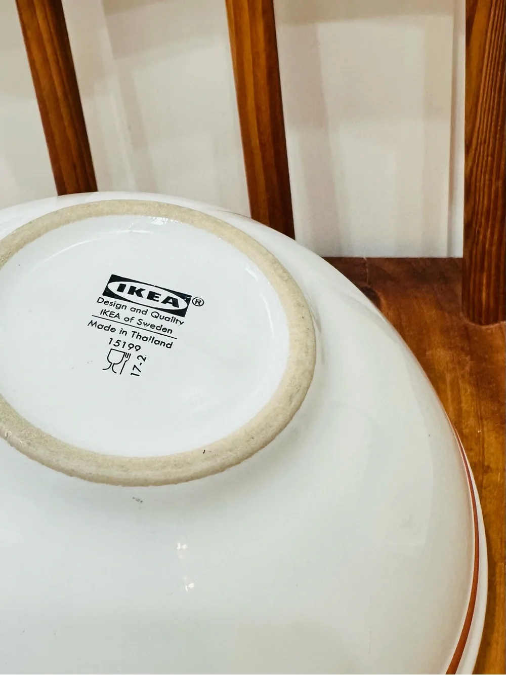 Set of 2 IKEA 15199 Bowls White x Orange Retro Vintage